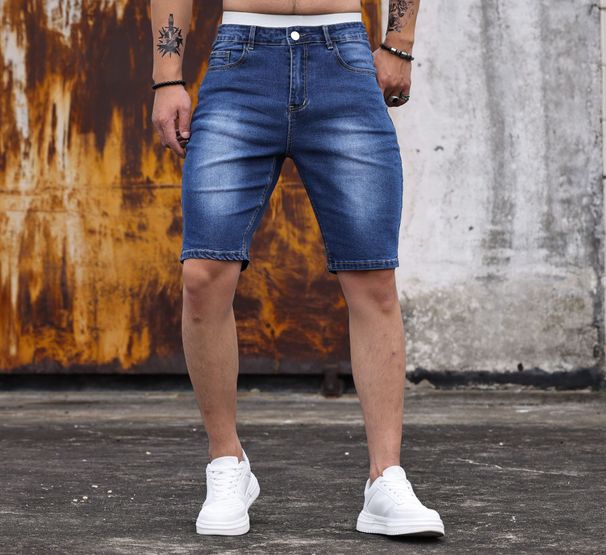 Herrenbekleidung Herren Stretch Denim Shorts Herren Neue Denim Shorts Neu_voghion.com