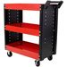 3 Tier Rolling Tool Cart On Wheels,Heavy Duty Utility Tool Cart With Pegboard For Repair Shop, Garage, Warehouse,Red_voghion.com