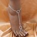 New bohemian rhinestone Anklet toe ring summer simple all-match Beach foot accessories Anklet_voghion.com