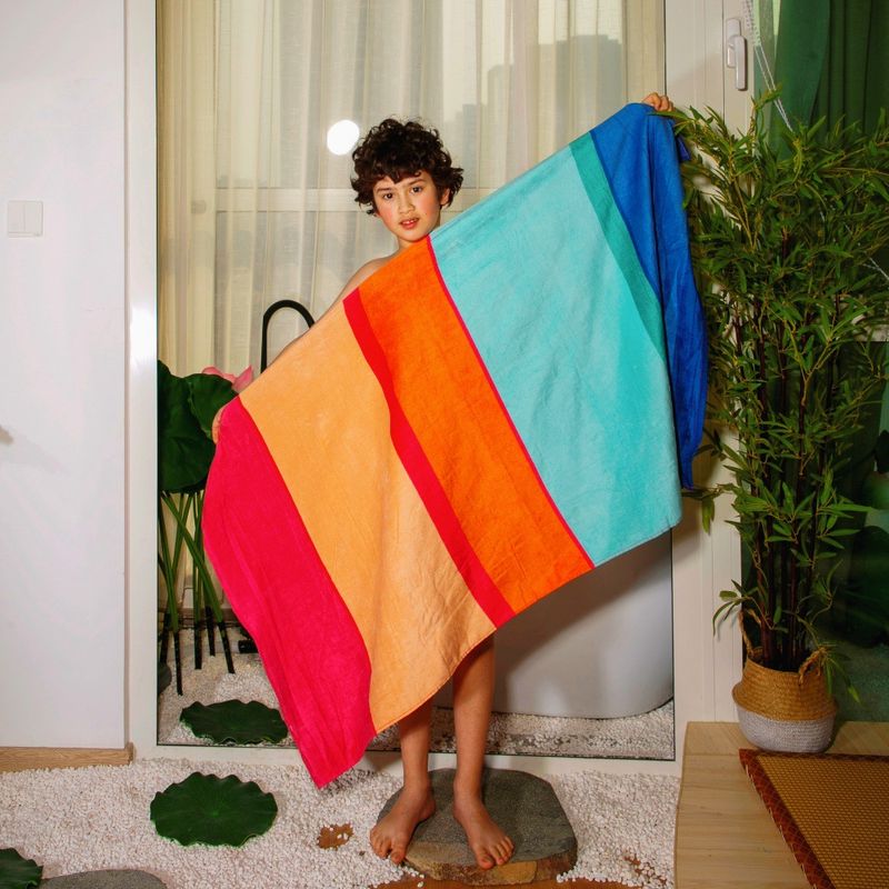 Serviette de bain et de plage en pur coton doux et absorbant, imprimée, en velours, grande taille 80 x 160 cm_voghion.com