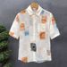 Herrenbekleidung Sommer Dünnes Kurzarmhemd mit fünf Punkten Ärmeln Blumenmuster Herren High-End Lockeres Jacquardhemd Atmungsaktives Eisseide Hübsches Oberteil_voghion.com
