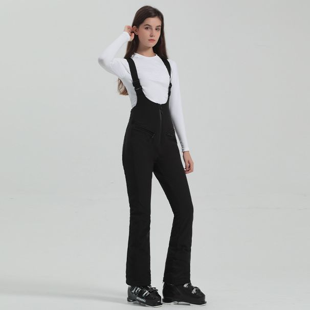 Traje de esquí de una pieza con tirantes para mujer, impermeable, pantalones de nieve cálidos para exteriores e invierno._voghion.com