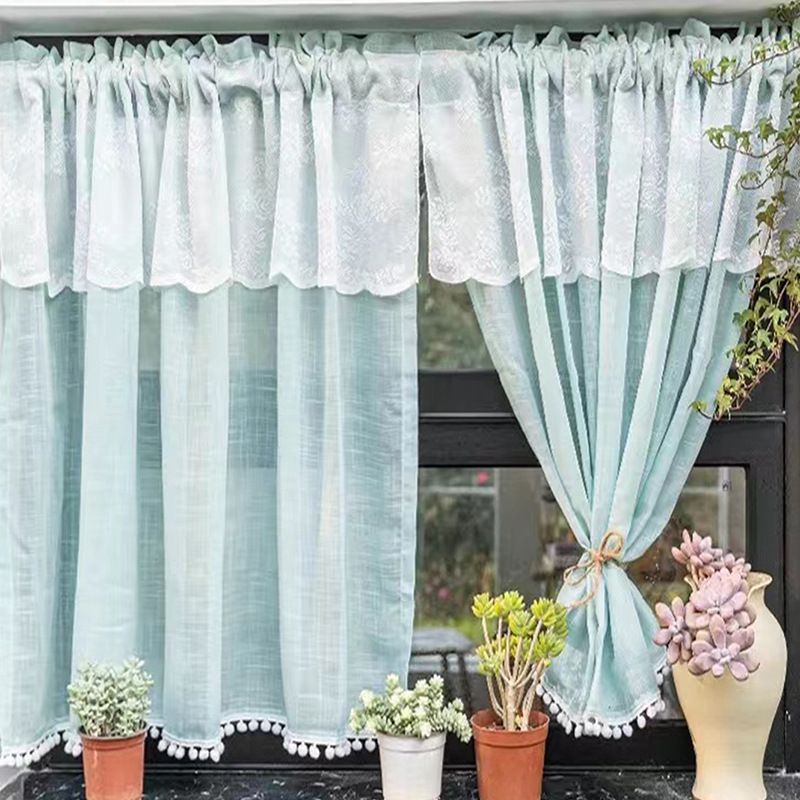 Premium Polyester Sheer Curtain With 3D Leaf Embroidery – Modern Japanese Style Cafe Curtain Easy To Install Lightweight & Wrinkle-Resistant_voghion.com
