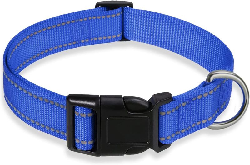 Laisse réfléchissante pour chien avec collier en nylon réglable et sûr, adaptée aux chiens de petite, moyenne et grande taille_voghion.com