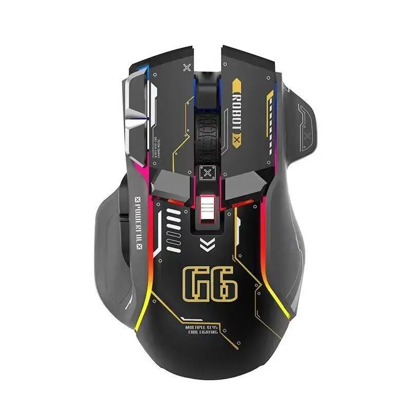 Mouse sem fio G6 estilo três modelos recarregável Bluetooth para jogos domésticos luminosos escritório laptop desktop computador_voghion.com