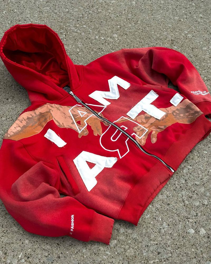 Men's Clothing Autumn New Style Printed Letter Patch Embroidery Composite Craft Hoodie Unisex Loose Pullover Sweater_voghion.com