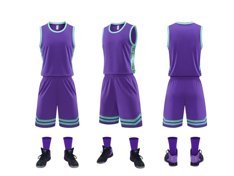 Basketball suit set, men's printed game jersey, student summer sports vest, youth basketball club training camp_voghion.com