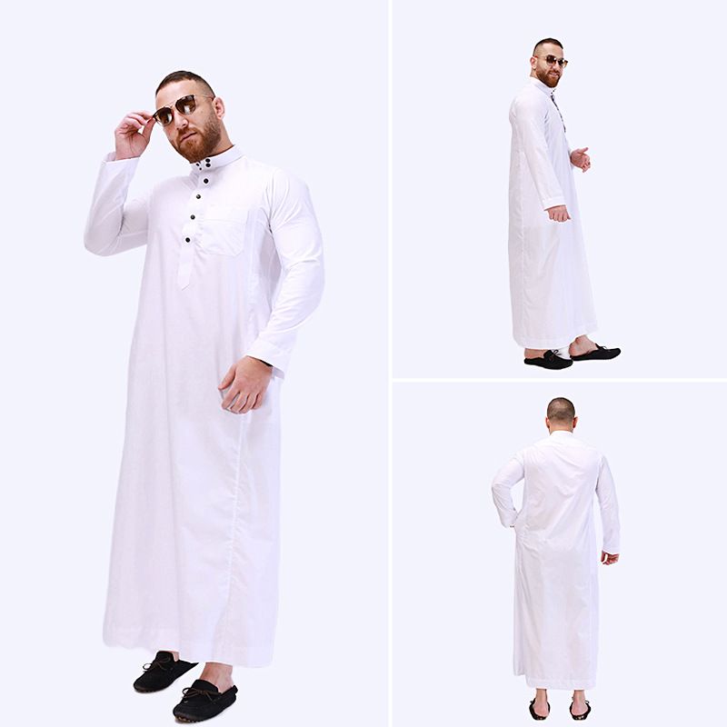 New White Fashion Muslim Arab Robe Dishdash_voghion.com
