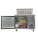 Orikool 44 IN Commercial Pizza Prep Table With A Built-in Refrigerator 11 Cu.Ft, Butcher Block Cutting Board, Protection Lid, Cold Storage, And Smooth-Rolling Casters, ETL Certified_voghion.com