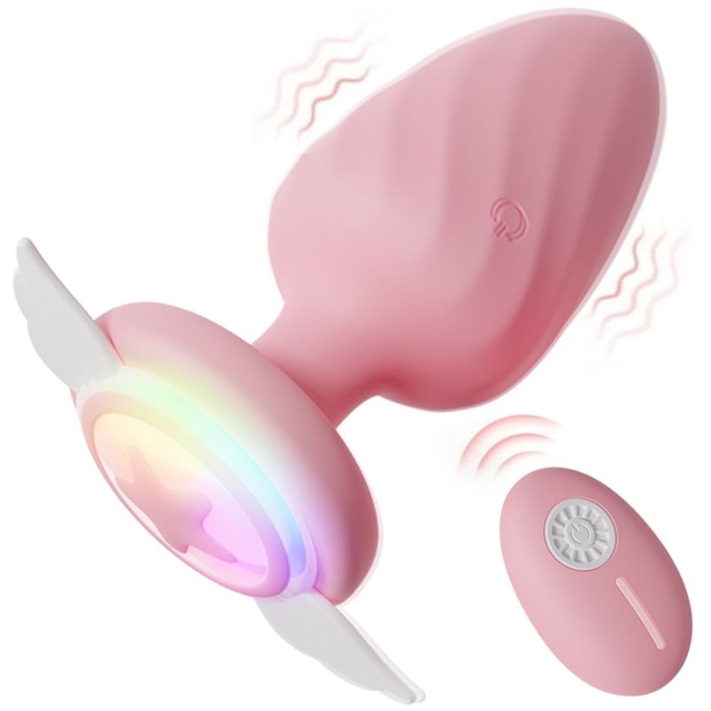 12 Vibrating Mode Anal Vibrator Wireless Remote Control Anal Butt Plug With Flashing Light Base,Adult Sex Toys For Men Women Couples_voghion.com