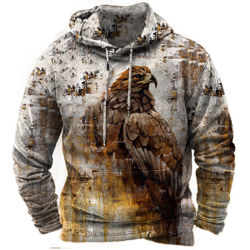 Maglione caldo primaverile e autunnale, felpa con cappuccio da uomo con stampa digitale Viking Myth, tendenza street style_voghion.com