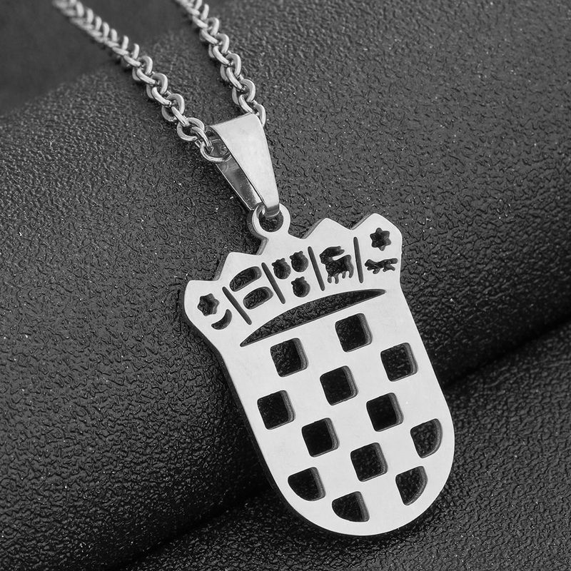 Hot Selling Croatian Badge Pendant Men And Women, Stainless Steel Necklace For Couples, Trendy Accessories_voghion.com