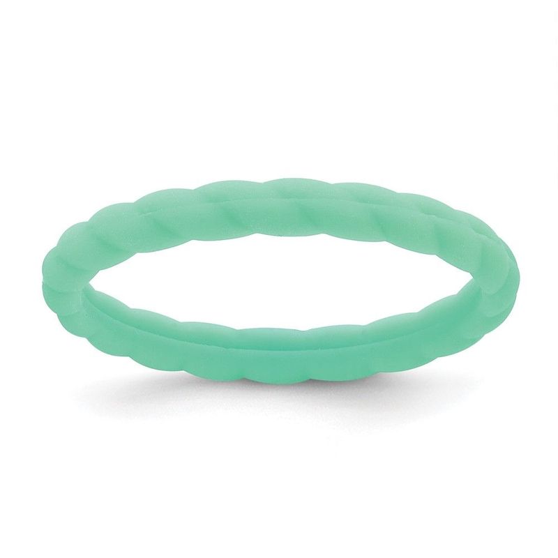 Silicone Mint Green 3mm Braided Band_voghion.com