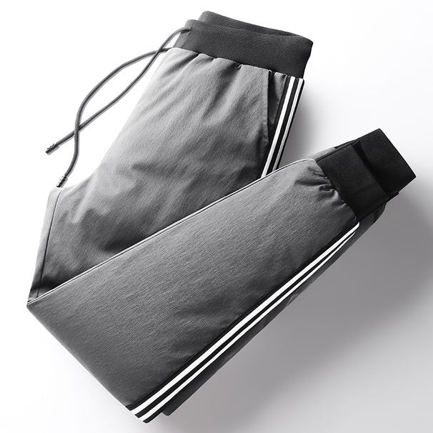 Pantalones de plumón de pato blancos para hombre, gruesos, cálidos, informales, versátiles y juveniles._voghion.com