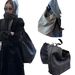 Canvas Large-capacity Commuter Lazy Armpit Slanting Shoulder Cowhide Bucket Bag_voghion.com