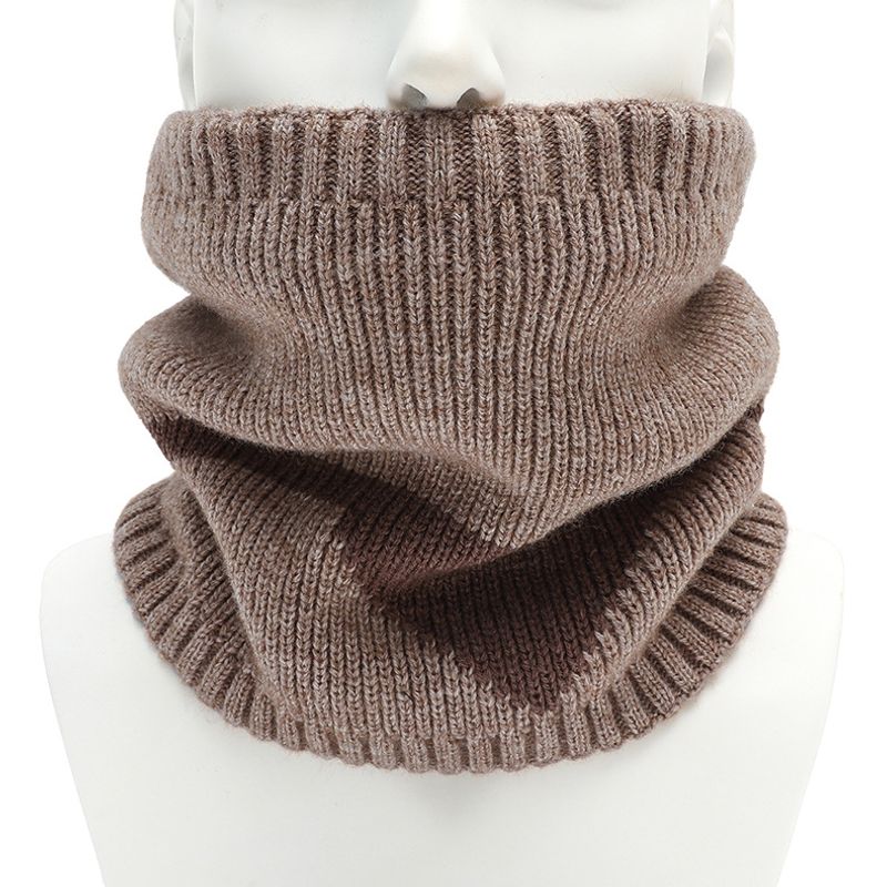 Warmer Halstuch aus Samt mit Streifen für Herbst und Winter für Damen und Herren, farblich abgestufte Kopfbedeckung aus dickem Schafplüsch_voghion.com