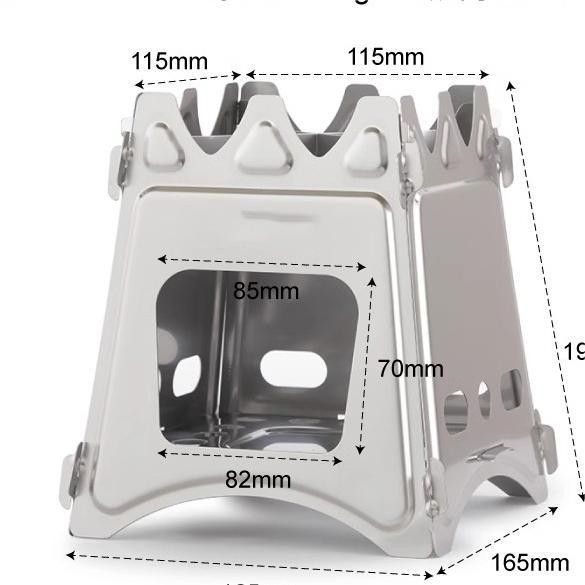 Estufa de leña plegable especial para acampar y hacer senderismo, ultraligera, para cocinar al aire libre, con agua hirviendo, resistente al viento y desmontable para picnic._voghion.com