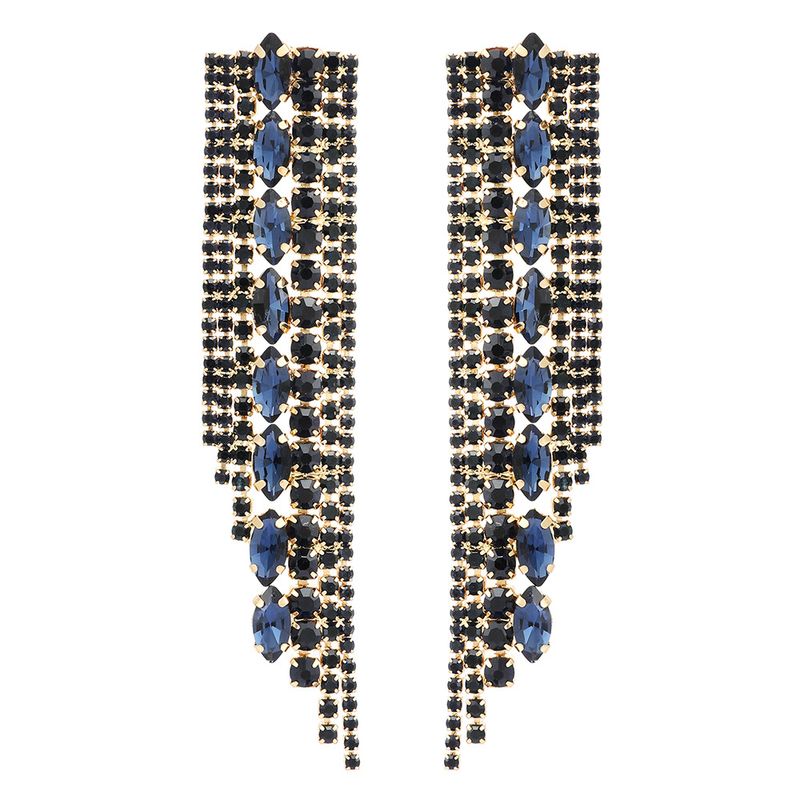 Lange Diamant-Glasohrringe, High-End-Ohrringe im Laufstegstil, süße Ohrringe_voghion.com