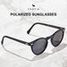 Polarised Sunglasses Men Driving Glasses Round Frame With Leather Case_voghion.com