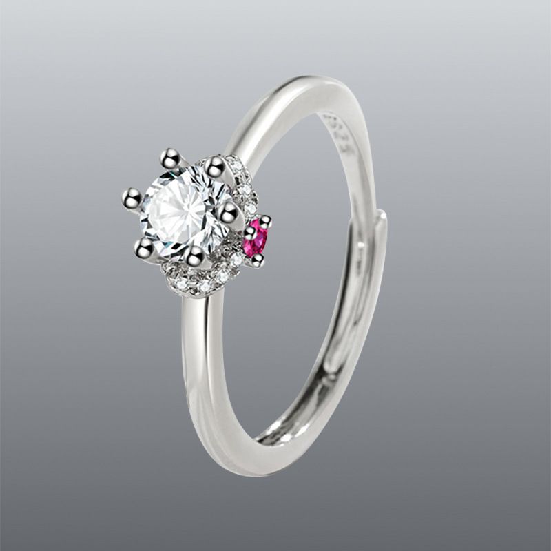 New Couple Wedding Props Moissanite Rings Adjustable Simple Jewelry For Men And Women_voghion.com