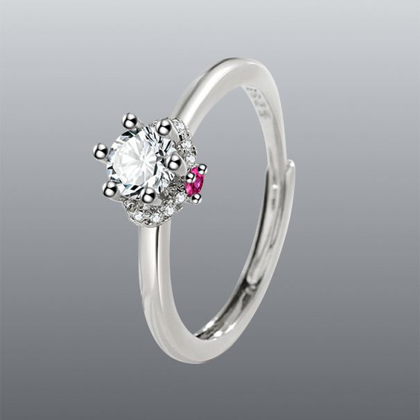 New Couple Wedding Props Moissanite Rings Adjustable Simple Jewelry For Men And Women_voghion.com