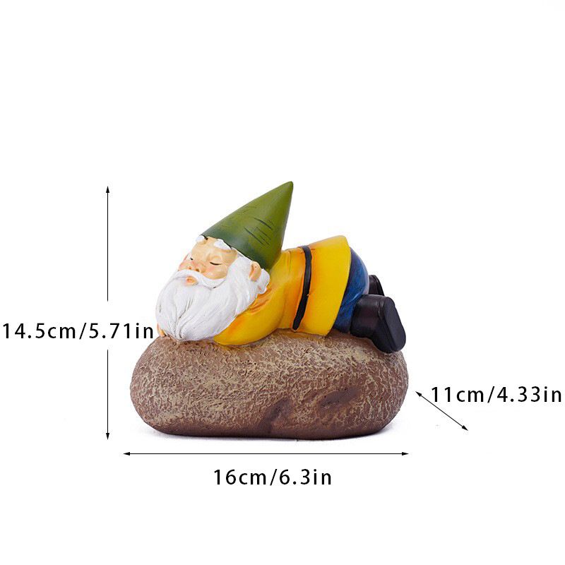 【Special Offer】American Style Gnome Garden Ornament Solar Powered Light Resin Craft Outdoor Yard Decoration_voghion.com
