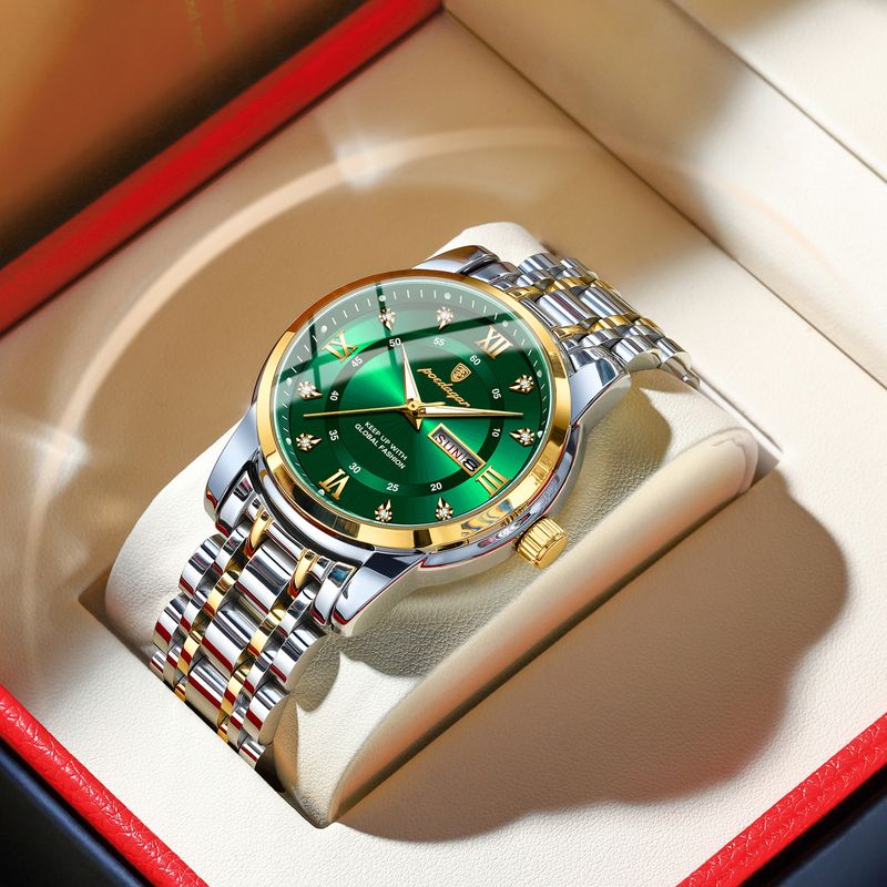POEDAGAR Luxury Watch For Man Elegant Date Week Waterproof Luminous Men Watch Quartz Stainless Steel Sports Men's Watches Reloj_voghion.com