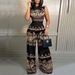 Spring 2023 New Leisure Pants Slim Fit Printed Sleeveless Women's jumpsuit_voghion.com