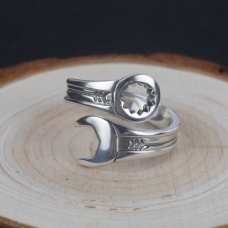 Inel punk pentru bărbați, cu cheie reglabilă la modă_voghion.com