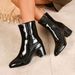 High Ankle For Women Mid-Calf 2025 Autumn New Side Zipper Plus Size Boots Fashion Chunky Heel Small Square Toe_voghion.com