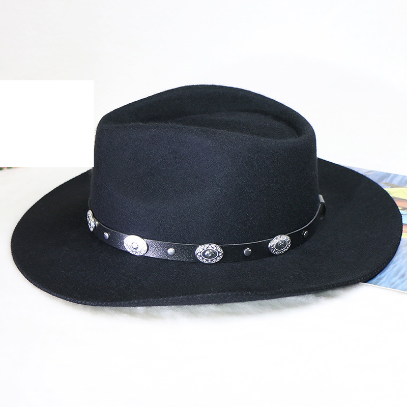 men's woolen American western cowboy hat travel performance hat_voghion.com