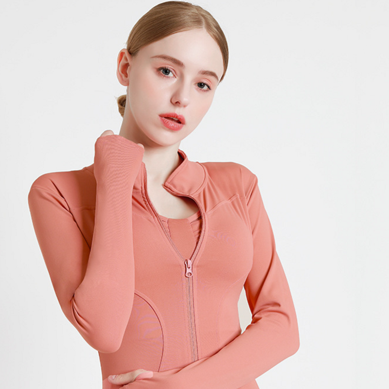 Women's Clothing Long Sleeved Tight Clothes For Outdoor Wear Slimming And Fiess Running Yoga Sports Jacket_voghion.com