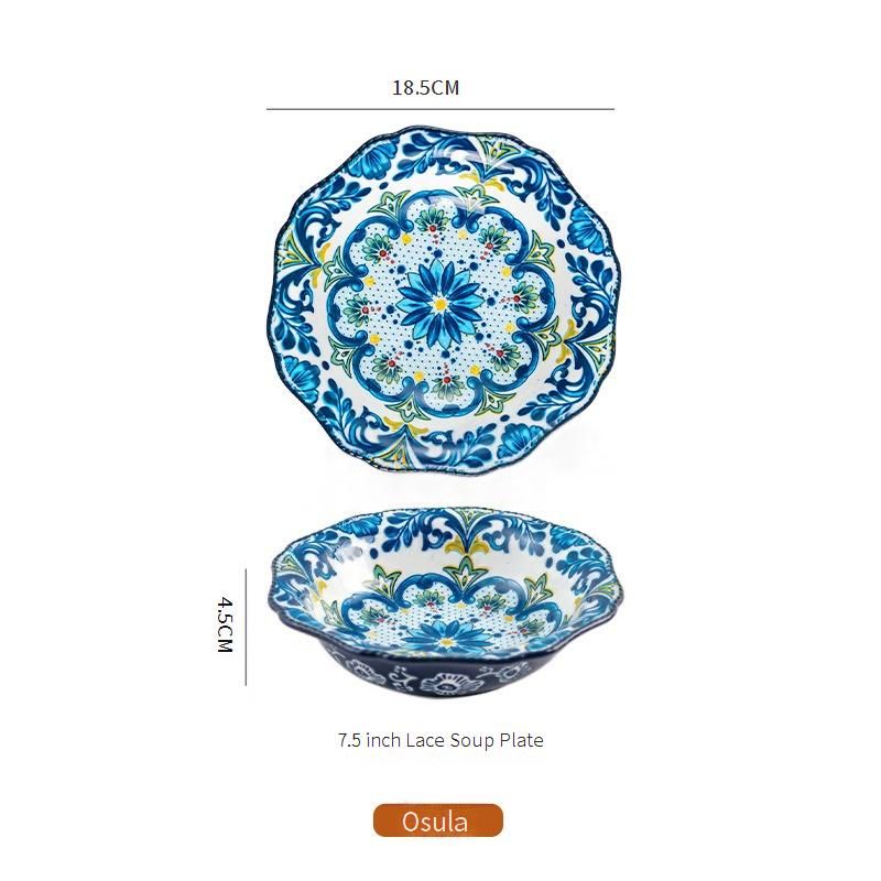 Polish-Style Ceramic Dinner Plate Set - Vintage Deep Dish For Steak, Fruit & Breakfast (Elegant, Durable, Multi-Purpose)​​_voghion.com