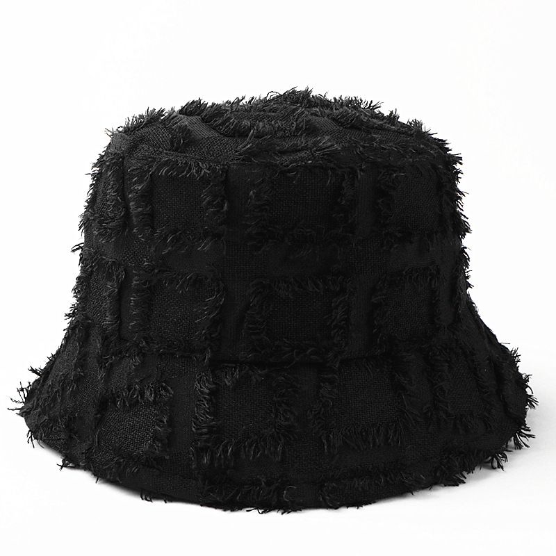 Rough checked bucket hat women's new fashion plaid washbasin hat casual sunscreen visor_voghion.com