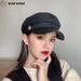 Neuheiten Wintermode Schwarze Militärmützen Hüte Für Frauen Weibliche Flache Armee Salior Hut Mädchen Reise Baskenmützen Damen Maler Kappe_voghion.com