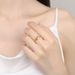 Vietnamese Sand Gold Double Love Women's Heart Shaped Simple, Fashionable, Versatile, Non Fading, Adjustable Ring_voghion.com