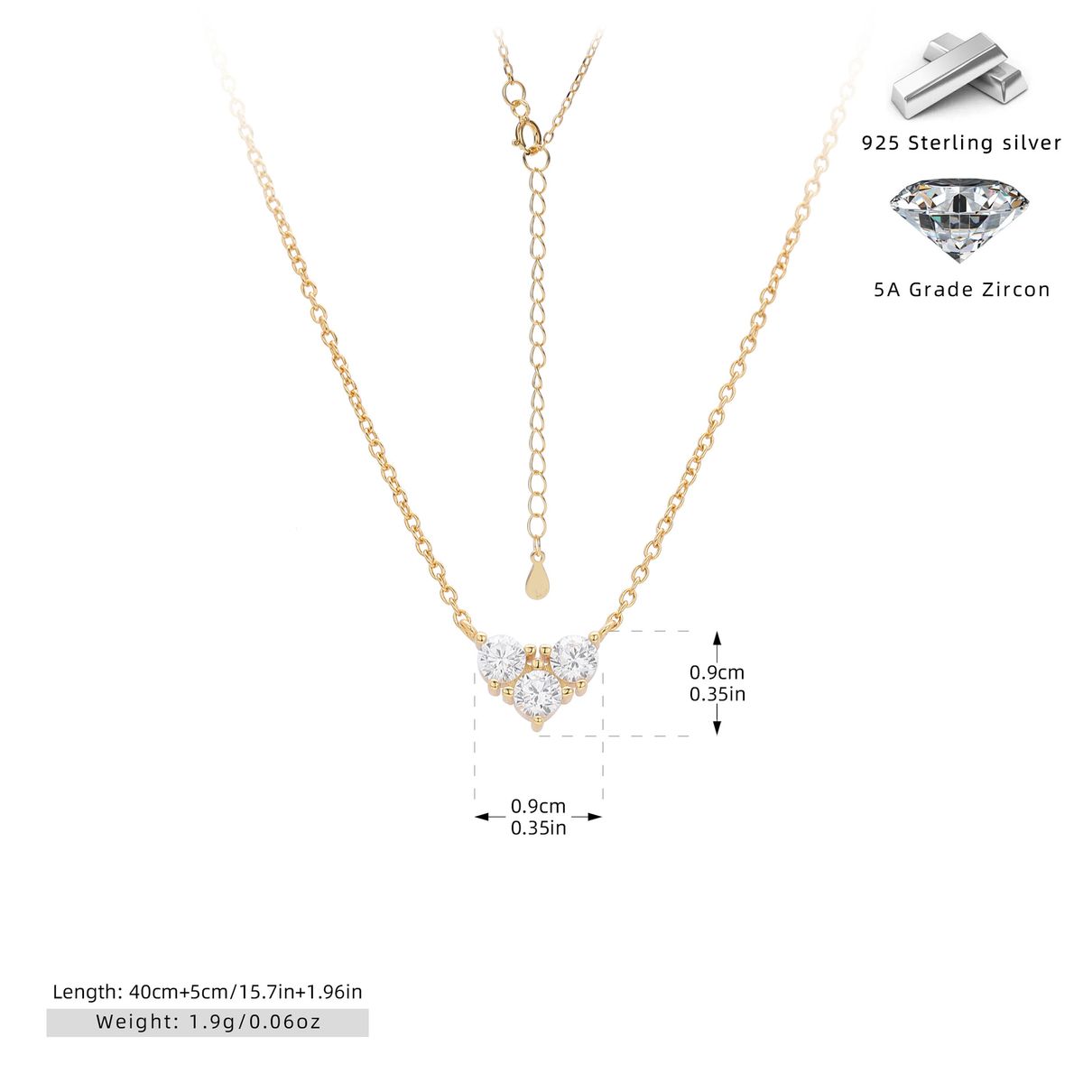 Collana elegante con ciondolo a forma di cuore da donna in argento Sterling 925, catena a strati con diverse opzioni di colore, stile minimalista per l'uso quotidiano._voghion.com