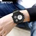 SANDA LED Digital Sport Watches 50m Waterproof Electronic Wristwatch Three Time Display Quartz Watch for Men Alarm Clock_voghion.com