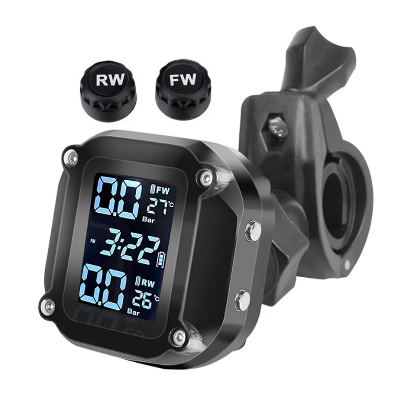 PSM5o motorcycle tire pressure sensor battery 500 mAh electric motorcycle tire pressure sensing 3.2-inch LCD solar energy monitoring tire pressure _voghion.com