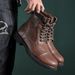 Autumn And Winter Men's Shoes: 2025. British Retro Leather Boots, Men's High-top Boots_voghion.com