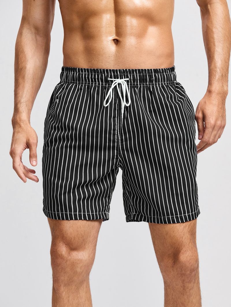 men's loose printed casual beach pants hot spring shorts ins wind swim trunks_voghion.com