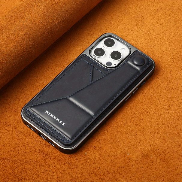 Luxury Premium Leather Phone Case - Built-in Stand, Card Clip, and Sleek Design for 12/13/14/15 Plus/Pro Max Series - Durable, Shock-Absorbing_voghion.com