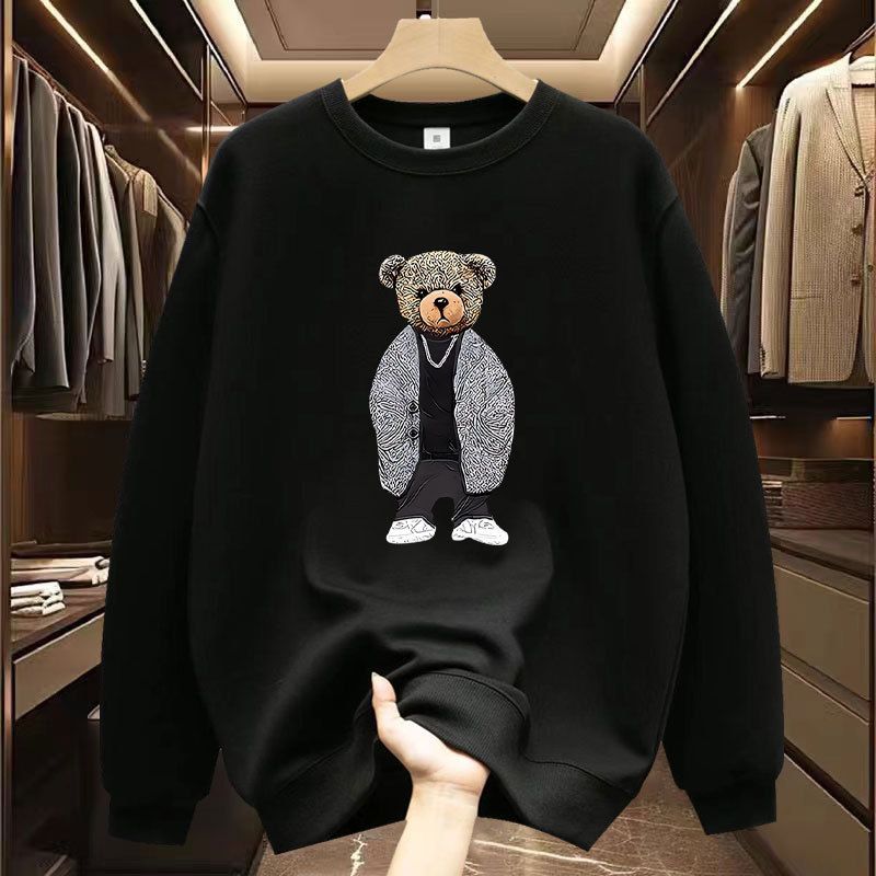 Herenkleding High Street Bedrukt Sweatshirt met lange mouwen Lente Zware ronde hals Casual top Jas_voghion.com