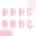 False Nails Short Glossy Pink Bow Cute Sweet Wear Nail Simple Ins All-match Manicure 24 Pieces_voghion.com