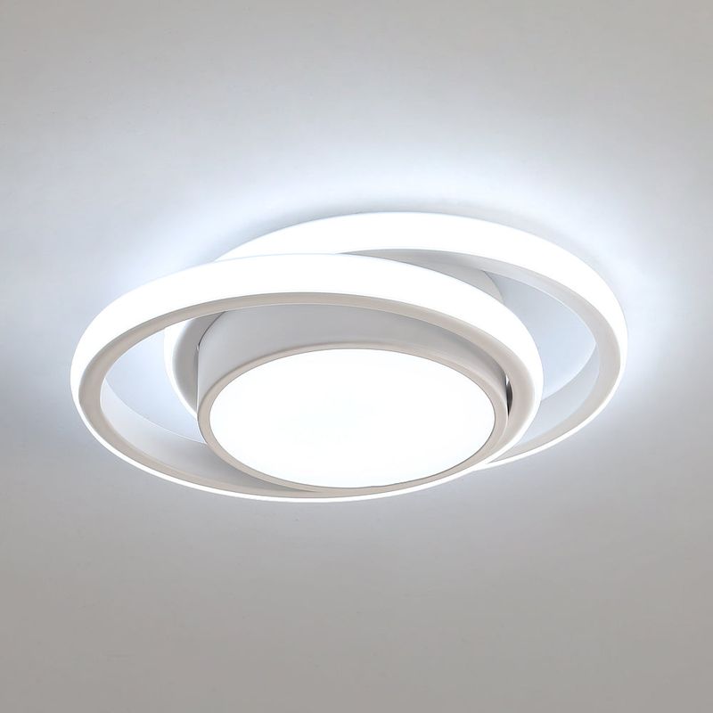 GOECO 32W LED Deckenleuchte, Aluminium, 6500K Kaltweißes Licht, Innenbeleuchtung für Wohnzimmer, Schlafzimmer, 27*22*6 CM_voghion.com