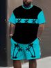Men's Clothing Plus Size Fashion T Shirt Shorts Suit Coconut Tree 3D Digital Printing Casual Beach Pants Suit_voghion.com