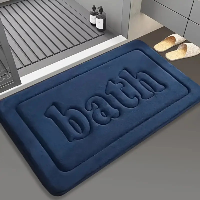 Bathroom Anti-Slip Mat 70x120cm - 1.2cm Thick Flannel Fabric Water Absorbing Floor Mat Machine Washable_voghion.com