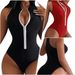 Swimsuit Sexy Bikini One-piece Zipper_voghion.com