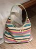 South Wind Chio2nd Rainbow Hatot Bag Women's 2024 New Seaside Woven Bag with Large Capacity Shoulder bag_voghion.com