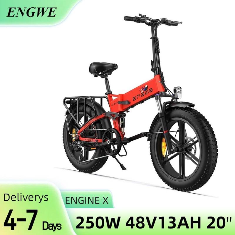 ENGWE ENGINE X 20" kokkupandav e-jalgratas täiskasvanutele, 48V 13Ah liitiumaku, 7-käiguline  täisvedrustus_voghion.com
